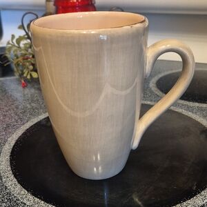 Potterybarn Morning Story Coffee Mug Microwavable  Dishwasher Safe Pink Inside